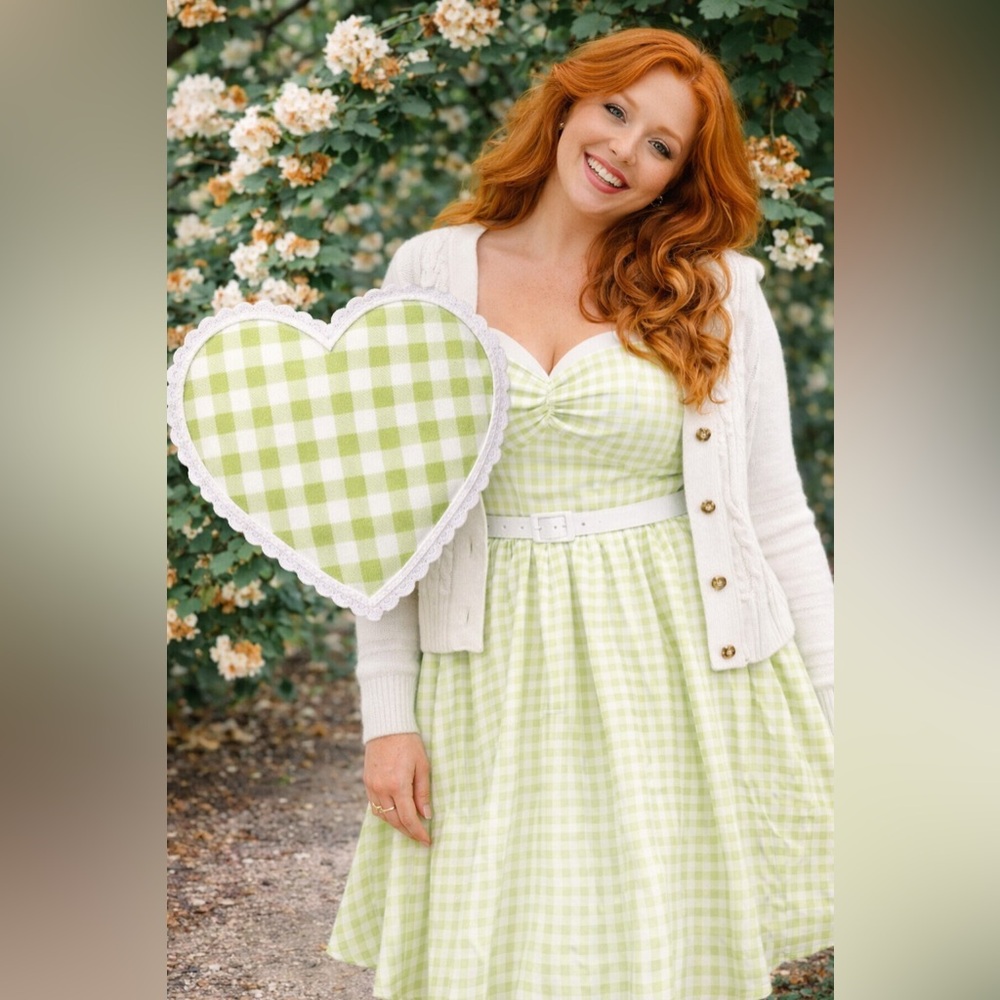 Torrid Retro Chic Green & White Gingham Twist-Front Swing Dress, 2X, NWT! - Picture 6 of 15
